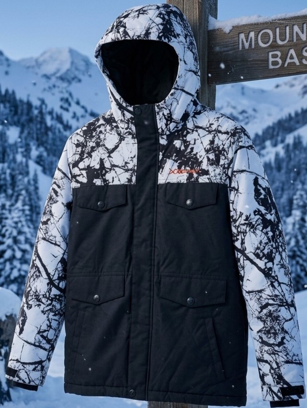 Arctix Kids Isotope Insulated Ski Jacket Cracked Marble White Black Youth L / 14
